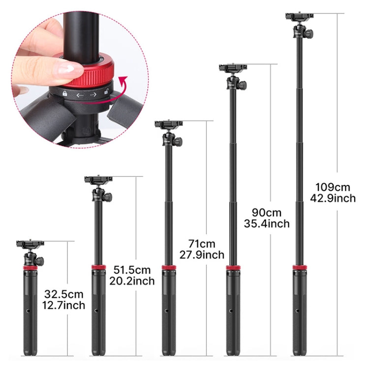 Ulanzi MT-44 42 inch Tripod With Phone Mount Holder( Black) - Stand by Ulanzi | Online Shopping South Africa | PMC Jewellery | Buy Now Pay Later Mobicred