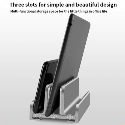 Aluminum Alloy Laptop Tablet Phone Storage Stand, Color: L402 Three Slots (Silver) - Laptop Stand by PMC Jewellery | Online Shopping South Africa | PMC Jewellery | Buy Now Pay Later Mobicred