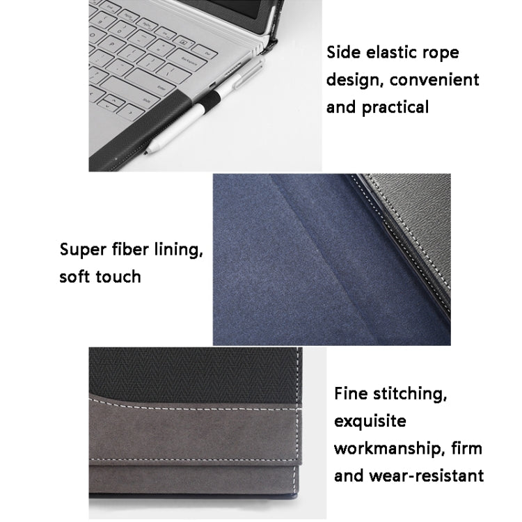 PU Leather Laptop Protective Sleeve For Microsoft Surface Book 1 13.5 inches(Gentleman Gray) - Other by PMC Jewellery | Online Shopping South Africa | PMC Jewellery | Buy Now Pay Later Mobicred