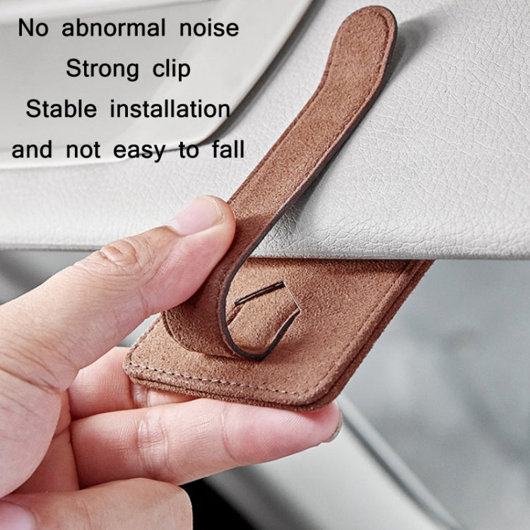 2 PCS/Set Multifunctional Glasses Clip For Car Sun Visor(Brown + Brown) - Sunglasses & Glasses Clips by PMC Jewellery | Online Shopping South Africa | PMC Jewellery | Buy Now Pay Later Mobicred