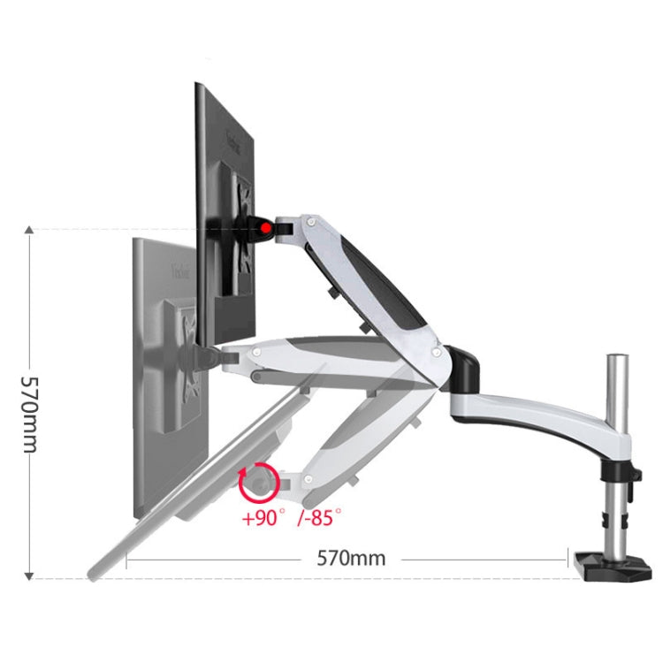 Gibbon Mounts Desktop Lifting Rotating Computer Monitor Stand, Specification Table Clip Black GM112C - Laptop Stand by Gibbon Mounts | Online Shopping South Africa | PMC Jewellery | Buy Now Pay Later Mobicred