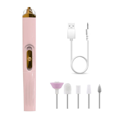 BZX5 5 In 1 USB Nail Polisher Peeling Manicure(Rose Pink) - Nail Art Equipment by PMC Jewellery | Online Shopping South Africa | PMC Jewellery | Buy Now Pay Later Mobicred