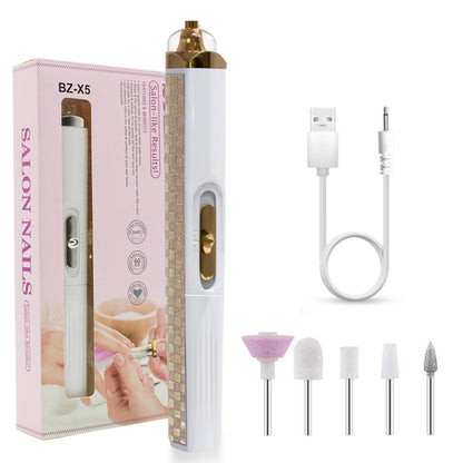 BZX5 5 In 1 USB Nail Polisher Peeling Manicure(Rose Pink) - Nail Art Equipment by PMC Jewellery | Online Shopping South Africa | PMC Jewellery | Buy Now Pay Later Mobicred