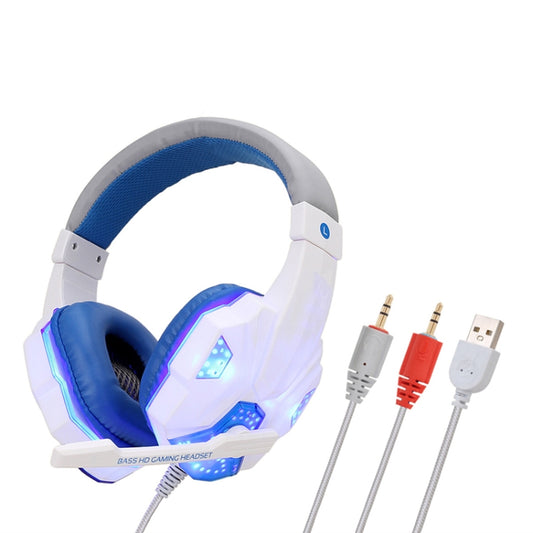 Soyto SY830 Computer Games Luminous Wired Headset, Color: For PC (White Blue) - Multimedia Headset by Soyto | Online Shopping South Africa | PMC Jewellery | Buy Now Pay Later Mobicred