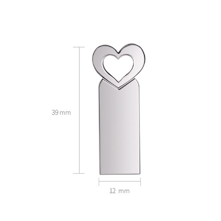 Zshqu2 Heart-Shaped USB 2.0 High Speed Metal USB Flash Drives, Capacity: 128GB(White) - USB Flash Drives by PMC Jewellery | Online Shopping South Africa | PMC Jewellery | Buy Now Pay Later Mobicred