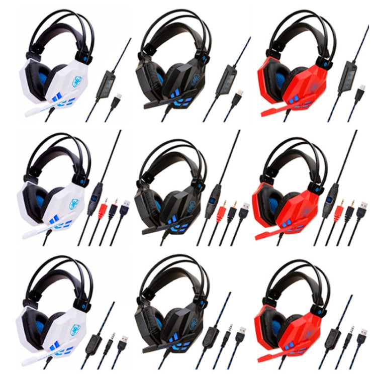 Soyto SY850MV Luminous Gaming Computer Headset For PS4 (Red Blue) - Multimedia Headset by Soyto | Online Shopping South Africa | PMC Jewellery | Buy Now Pay Later Mobicred