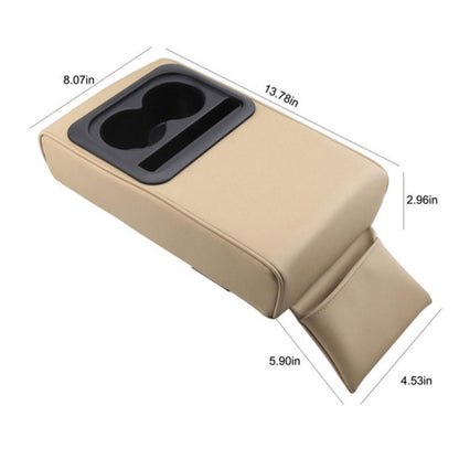 Car Armrest Box Increased Support With Rear Seat Water Cup Holder(Beige) - Seat Accessories by PMC Jewellery | Online Shopping South Africa | PMC Jewellery | Buy Now Pay Later Mobicred