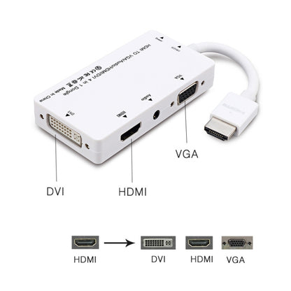 Cabledeconn D0407 HDMI VGA DVI Connection HDTV Monitor Cable(White) - Converter by PMC Jewellery | Online Shopping South Africa | PMC Jewellery | Buy Now Pay Later Mobicred