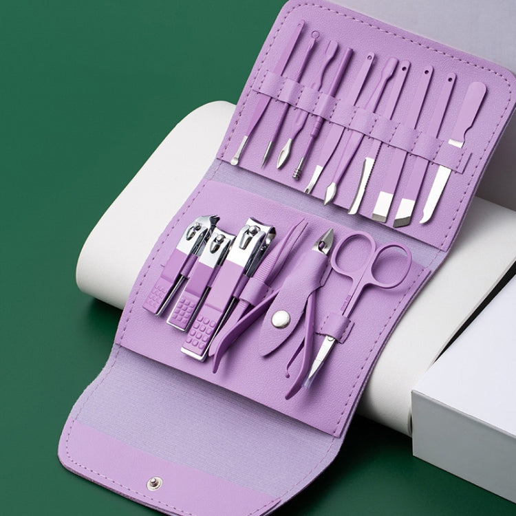 16 in 1 Purple Convenience Tools Cutting Nails - Nail Clipper by PMC Jewellery | Online Shopping South Africa | PMC Jewellery | Buy Now Pay Later Mobicred