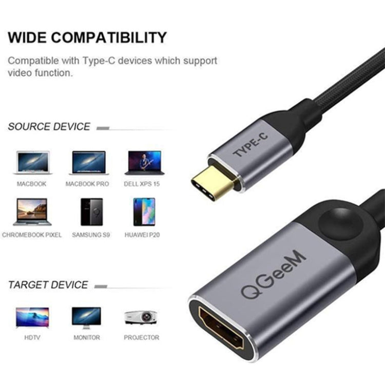 QGeem QG-UA01 USB Type-C To HDMI Adapter(Grey) - USB HUB by QGeem | Online Shopping South Africa | PMC Jewellery | Buy Now Pay Later Mobicred