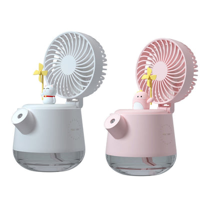 A04a USB Cute Pet Kettle Spray Desktop Fan(White Lucky Cat) - Electric Fans by PMC Jewellery | Online Shopping South Africa | PMC Jewellery | Buy Now Pay Later Mobicred