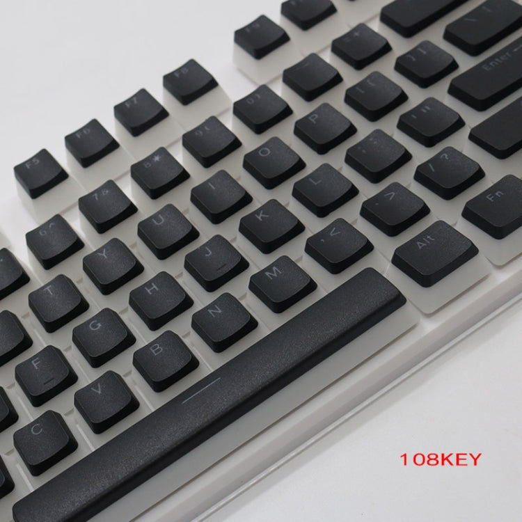 Pudding Double-layer Two-color 108-key Mechanical Translucent Keycap(Black) - Silicone / Sticker by PMC Jewellery | Online Shopping South Africa | PMC Jewellery | Buy Now Pay Later Mobicred