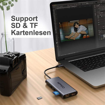 QGeeM 12 In 1 Triple Display 4K Type-C Extension HUB Adapter Support HDMI(QG-UH12-H) - USB HUB by QGeeM | Online Shopping South Africa | PMC Jewellery | Buy Now Pay Later Mobicred