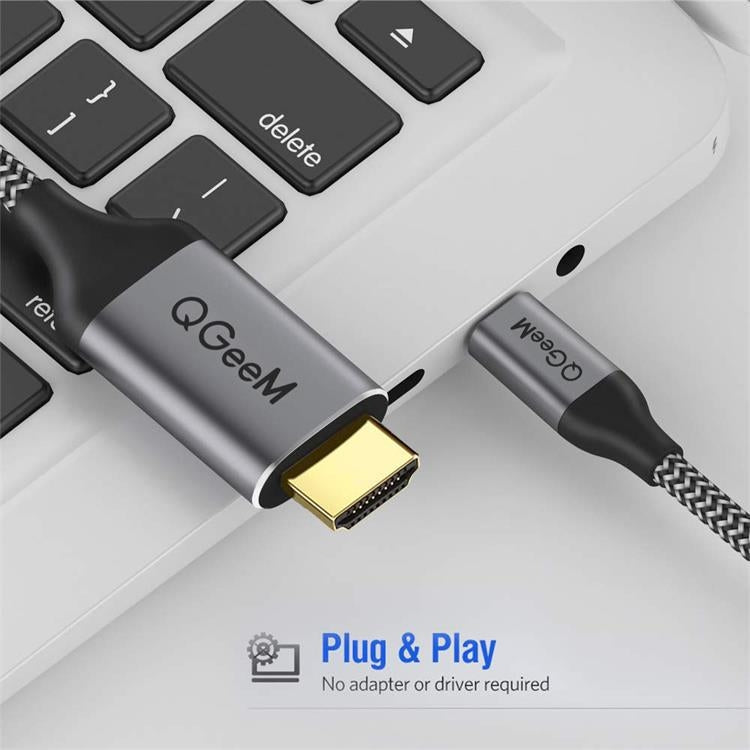 QGeeM QG-UA09 Type-C To HDMI Cable 1.2m - Cable by QGeeM | Online Shopping South Africa | PMC Jewellery | Buy Now Pay Later Mobicred