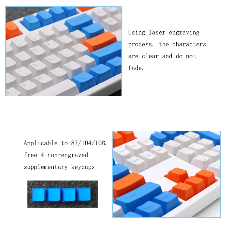 Mechanical Keyboard 108 Key PBT Keycap(Side Letter) - Silicone / Sticker by PMC Jewellery | Online Shopping South Africa | PMC Jewellery | Buy Now Pay Later Mobicred