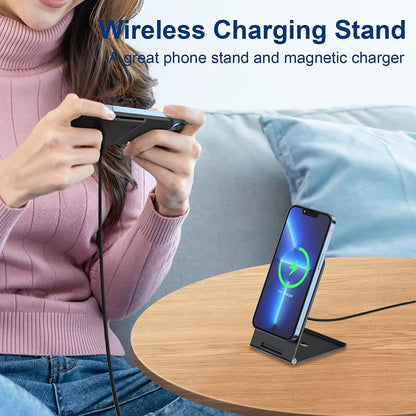 Y56 15W Folding Magnetic Wireless Charging Stand for iPhone 12 and Above(Black) - Wireless Charger by PMC Jewellery | Online Shopping South Africa | PMC Jewellery | Buy Now Pay Later Mobicred