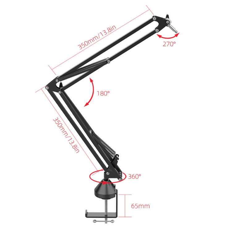 Desktop Foldable Live Condenser Microphone Gimbal Bracket - Stand by PMC Jewellery | Online Shopping South Africa | PMC Jewellery | Buy Now Pay Later Mobicred