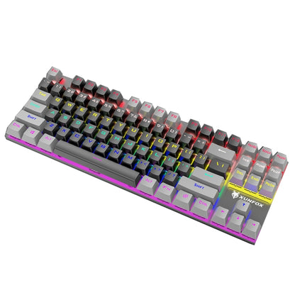 XUNFOX K80 87 Keys Wired Gaming Mechanical Illuminated Keyboard, Cable Length:1.5m(Black Gray) - Wired Keyboard by XUNFOX | Online Shopping South Africa | PMC Jewellery | Buy Now Pay Later Mobicred