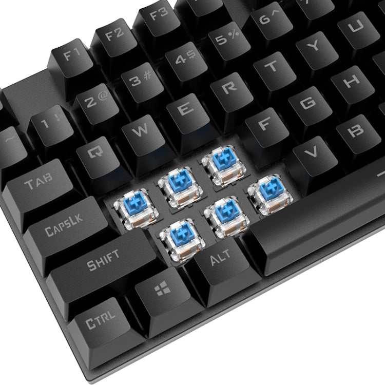 XUNFOX K80 87 Keys Wired Gaming Mechanical Illuminated Keyboard, Cable Length:1.5m(White Blue) - Wired Keyboard by XUNFOX | Online Shopping South Africa | PMC Jewellery | Buy Now Pay Later Mobicred