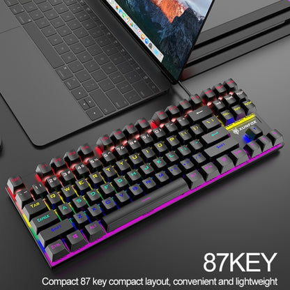 XUNFOX K80 87 Keys Wired Gaming Mechanical Illuminated Keyboard, Cable Length:1.5m(Yellow White) - Wired Keyboard by XUNFOX | Online Shopping South Africa | PMC Jewellery | Buy Now Pay Later Mobicred