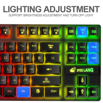 ZIYOU LANG T87 Gaming Luminous Wireless Keyboard and Mouse Set(Black) - Wireless Keyboard by ZIYOU LANG | Online Shopping South Africa | PMC Jewellery | Buy Now Pay Later Mobicred