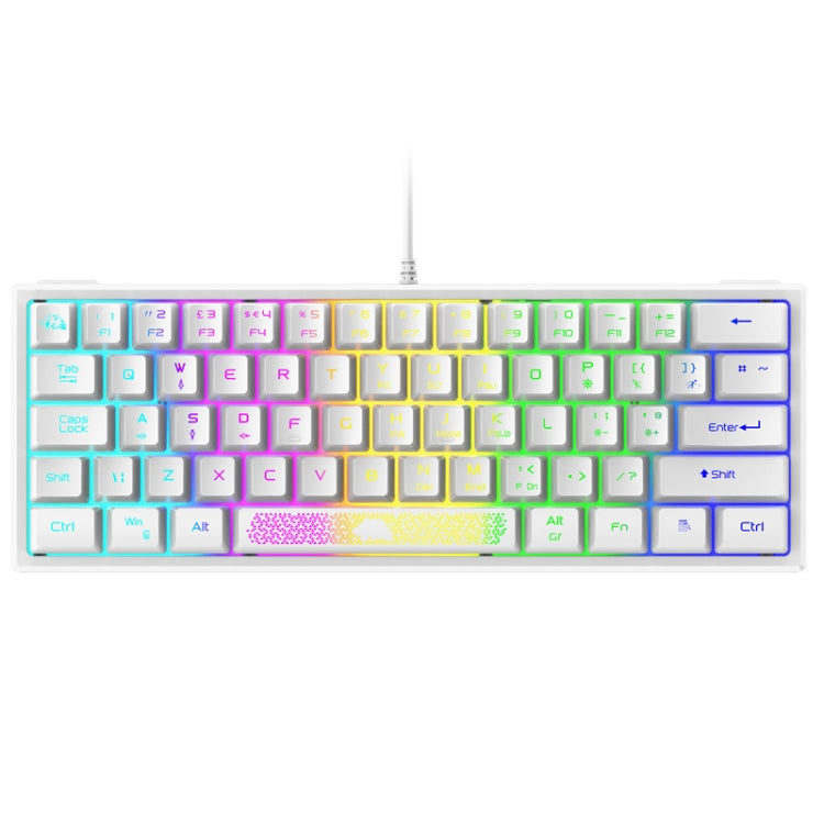 ZIYOU LANG K61 62 Keys RGB Lighting Mini Gaming Wired Keyboard, Cable Length:1.5m(White) - Wired Keyboard by ZIYOU LANG | Online Shopping South Africa | PMC Jewellery | Buy Now Pay Later Mobicred