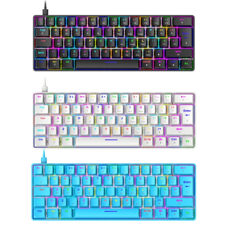 ZIYOU LANG T60 62-Key RGB Luminous Mechanical Wired Keyboard, Cable Length:1.5m(White Green Shaft) - Wired Keyboard by ZIYOU LANG | Online Shopping South Africa | PMC Jewellery | Buy Now Pay Later Mobicred