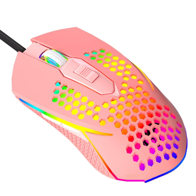 LEAVEN S50 6Keys Macro Definition Programmable RGB Lighted Gaming Wired Mouse, Cable Length: 1.5m(Pink) - Wired Mice by LEAVEN | Online Shopping South Africa | PMC Jewellery | Buy Now Pay Later Mobicred