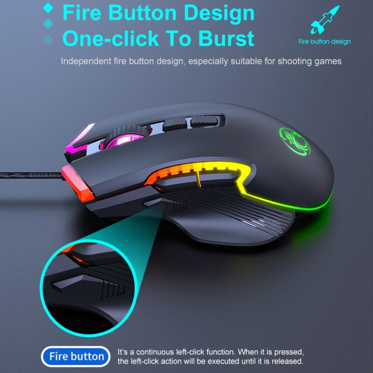 IMICE T70 8-Button 7200DPI RGB Lighting Programmable Wired Gaming Mouse, Cable Length: 1.8m(Black) - Wired Mice by IMICE | Online Shopping South Africa | PMC Jewellery | Buy Now Pay Later Mobicred