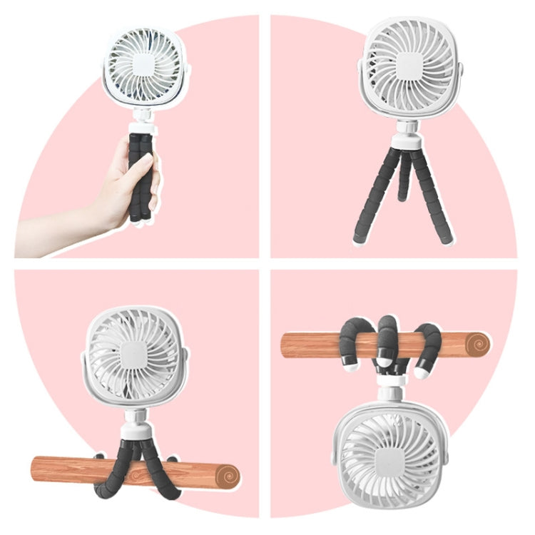 Octopus Stroller Deformation Fan Desktop Portable Handheld USB Small Fan, Colour: 2200mAh White - Electric Fans by PMC Jewellery | Online Shopping South Africa | PMC Jewellery | Buy Now Pay Later Mobicred