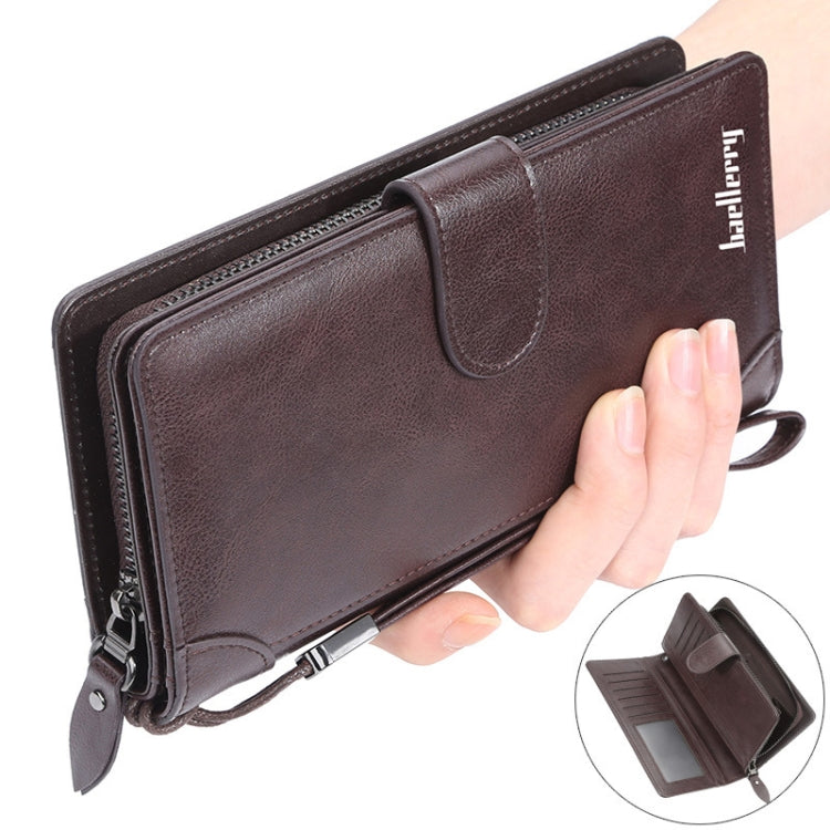 Baellerry S6701 Men Wallet Business Multi-card Mid-length Clutch Buckle Zipper Coin Purse(Brown) - Wallets by Baellerry | Online Shopping South Africa | PMC Jewellery