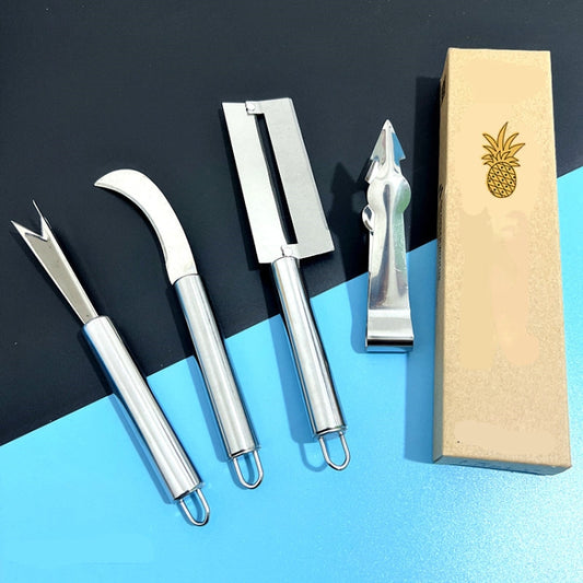 4 In 1 Stainless Steel Pineapple Knife Fruit Knife Sugar Cane Peeler - Cutter & Peeler by PMC Jewellery | Online Shopping South Africa | PMC Jewellery