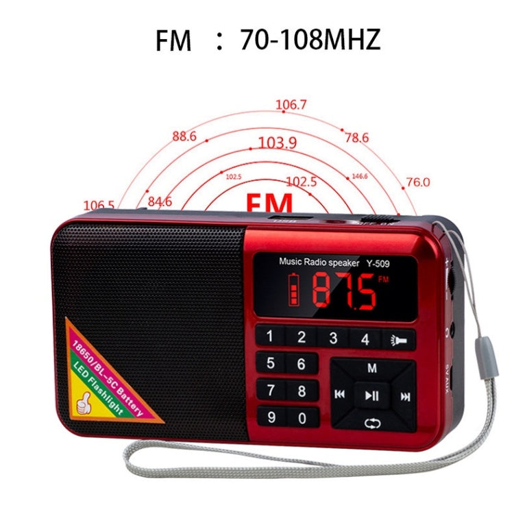 Bluetooth Card Radio Digital FM Player, Specifications: Y-509FM (No Solar Panel)(Gold) - Radio Player by PMC Jewellery | Online Shopping South Africa | PMC Jewellery | Buy Now Pay Later Mobicred