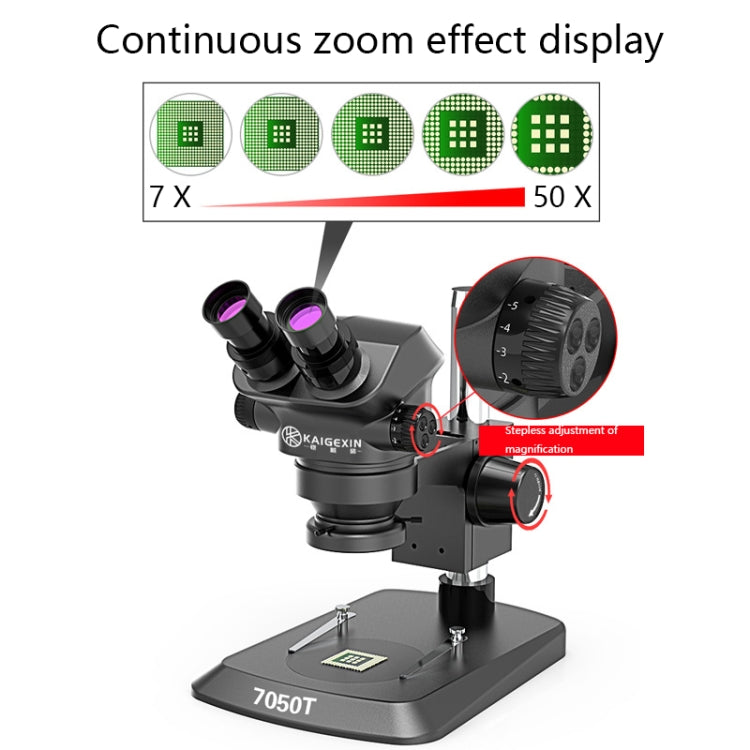 KAIGEXIN 7-50X High-definition Binocular Continuous Zoom Microscope(7050T) - Digital Microscope by KAIGEXIN | Online Shopping South Africa | PMC Jewellery | Buy Now Pay Later Mobicred