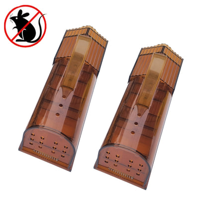 2 PCS  Large Plastic Mousetrap Mouse Cage Pedal Trap(Brown) - Traps by PMC Jewellery | Online Shopping South Africa | PMC Jewellery | Buy Now Pay Later Mobicred