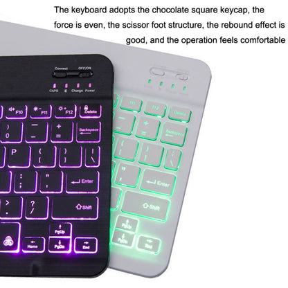 78 Keys 10 Inch RGB Colorful Backlit Bluetooth Keyboard For Mobile Phone / Tablet(White) - Wireless Keyboard by PMC Jewellery | Online Shopping South Africa | PMC Jewellery | Buy Now Pay Later Mobicred