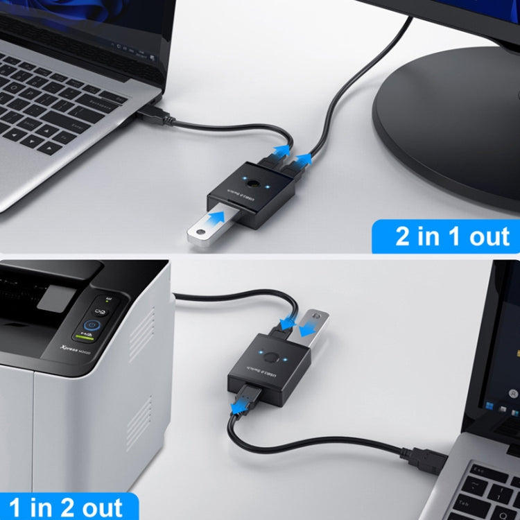 T25 2 In 1 USB3.0 Bidirectional Switch Printer Sharer Splitter(Black) - USB 3.0 HUB by PMC Jewellery | Online Shopping South Africa | PMC Jewellery | Buy Now Pay Later Mobicred