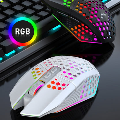 FMOUSE  X801 8 Keys 1600DPI Hollow Luminous Gaming  Office Mouse,Style: White Wireless Rechargeable - Wireless Mice by FMOUSE | Online Shopping South Africa | PMC Jewellery | Buy Now Pay Later Mobicred