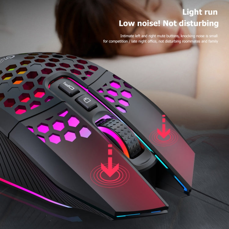 FMOUSE  X801 8 Keys 1600DPI Hollow Luminous Gaming  Office Mouse,Style: White Wireless Rechargeable - Wireless Mice by FMOUSE | Online Shopping South Africa | PMC Jewellery | Buy Now Pay Later Mobicred