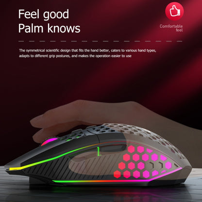 FMOUSE  X801 8 Keys 1600DPI Hollow Luminous Gaming  Office Mouse,Style: White Wireless Rechargeable - Wireless Mice by FMOUSE | Online Shopping South Africa | PMC Jewellery | Buy Now Pay Later Mobicred