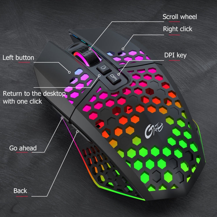 FMOUSE  X801 8 Keys 1600DPI Hollow Luminous Gaming  Office Mouse,Style: Black Wired - Wireless Mice by FMOUSE | Online Shopping South Africa | PMC Jewellery | Buy Now Pay Later Mobicred