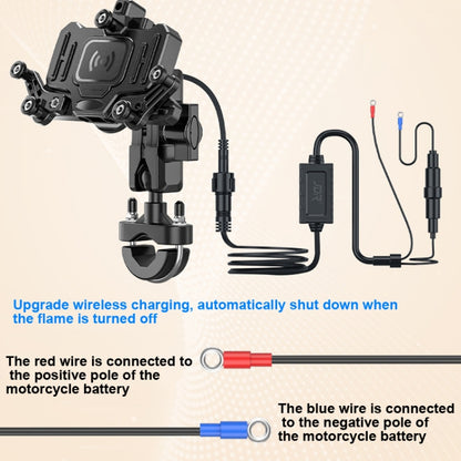 Motorcycle Bracket Crab Navigation Phone Bracket,Style： Y-type+15W Wireless Charging - Holder by PMC Jewellery | Online Shopping South Africa | PMC Jewellery | Buy Now Pay Later Mobicred