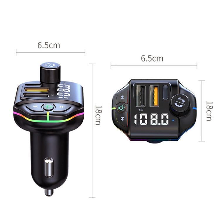 A10 Colorful Atmosphere Light FM Bluetooth Transmitter Car Charger - Bluetooth Car Kits by PMC Jewellery | Online Shopping South Africa | PMC Jewellery | Buy Now Pay Later Mobicred