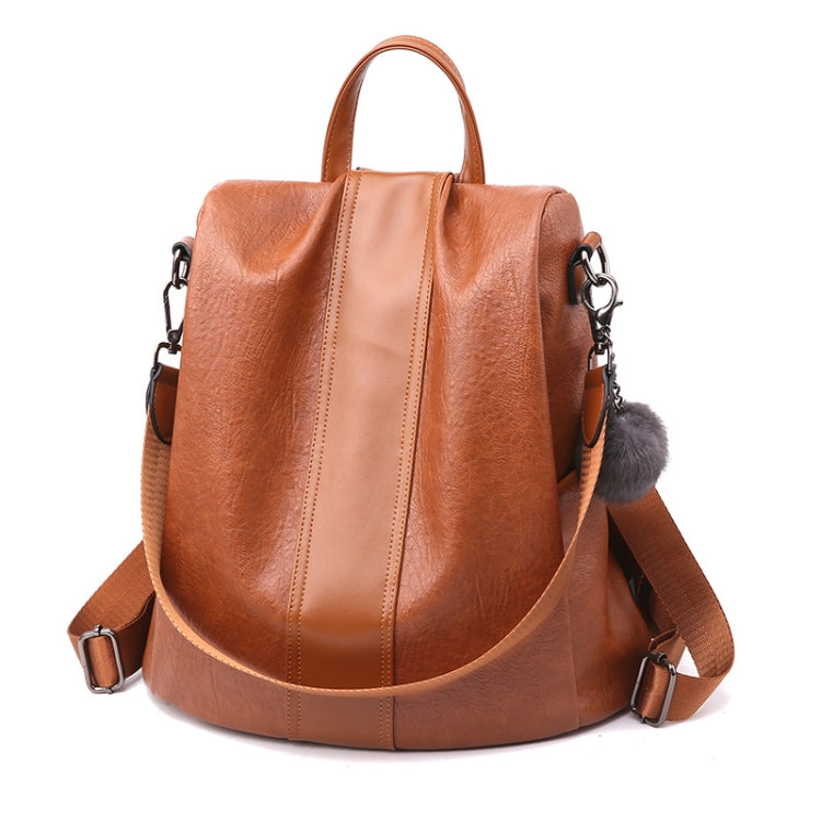 TFZ468 Vintage PU Soft Leather Ladies Backpack(Khaki) - Double-shoulder Bags by PMC Jewellery | Online Shopping South Africa | PMC Jewellery