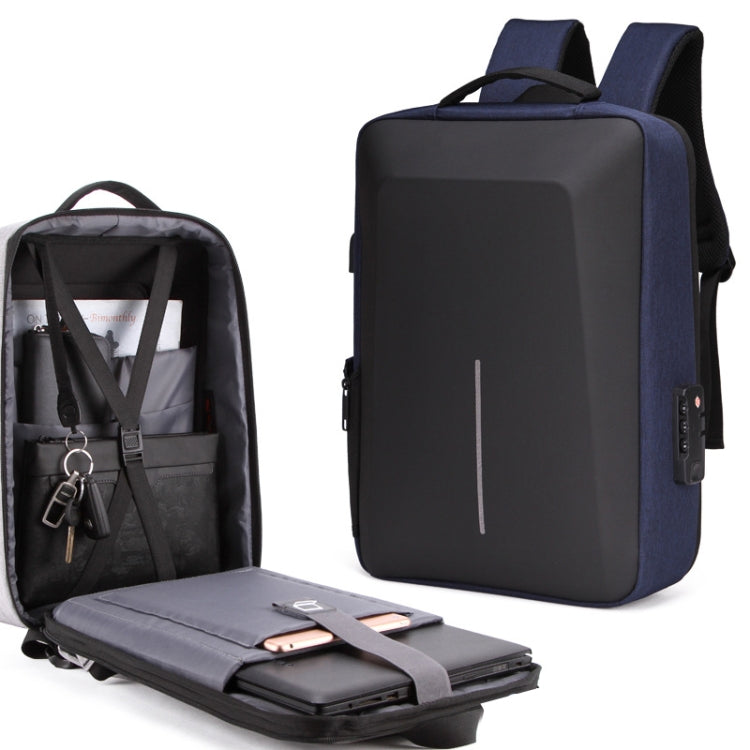 Men Business Shoulder USB External Interface Computer Bag, Color: 8001 Blue - Backpack by PMC Jewellery | Online Shopping South Africa | PMC Jewellery | Buy Now Pay Later Mobicred