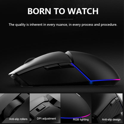 Ajazz I309Pro 1600 DPI 8 Keys Dual Mode Gaming Wireless Bluetooth Mouse(Black) - Wireless Mice by Ajazz | Online Shopping South Africa | PMC Jewellery | Buy Now Pay Later Mobicred