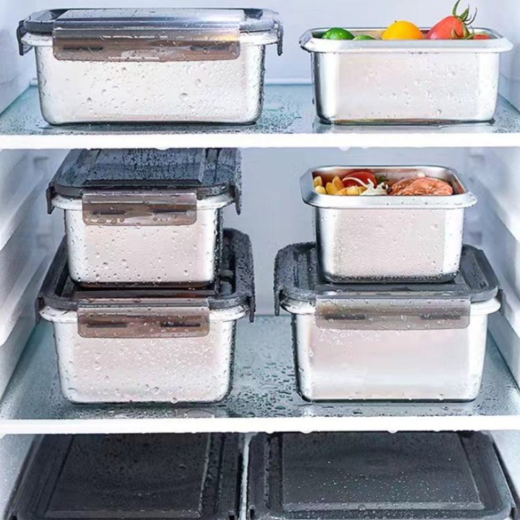 Refrigerator Refrigerated Storage Stainless Steel Airtight Crisper, Capacity: Square 750ML - Cutlery Sets by PMC Jewellery | Online Shopping South Africa | PMC Jewellery