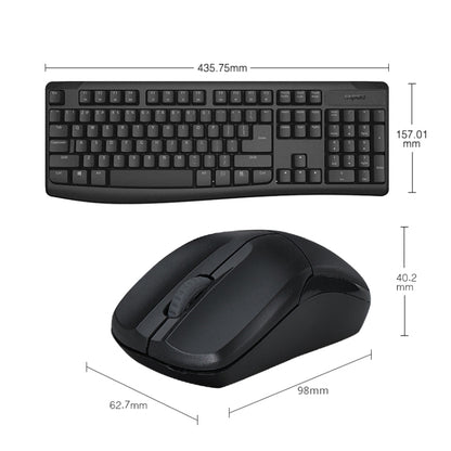 Rapoo X1800PRO 104 Keys Waterproof Multimedia Wireless Keyboard Mouse Set(Black) - Wireless Keyboard by Rapoo | Online Shopping South Africa | PMC Jewellery | Buy Now Pay Later Mobicred