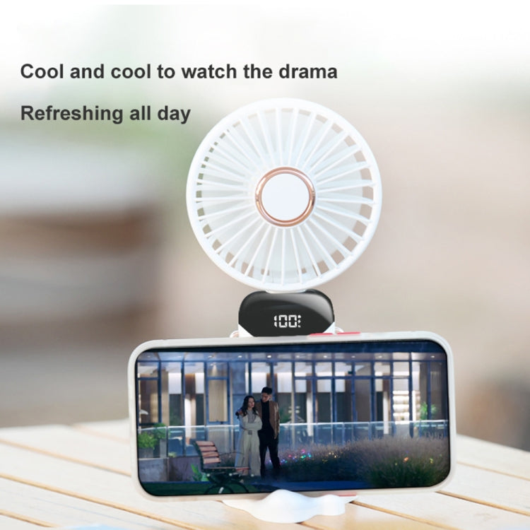 USB Handheld Digital Display Folding Aromatherapy Fan, Battery Capacity: 4000mAh(N15 Deep Sea Blue) - Electric Fans by PMC Jewellery | Online Shopping South Africa | PMC Jewellery | Buy Now Pay Later Mobicred