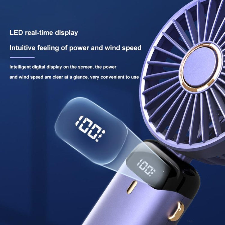 USB Handheld Digital Display Folding Aromatherapy Fan, Battery Capacity: 4000mAh(N15 Deep Sea Blue) - Electric Fans by PMC Jewellery | Online Shopping South Africa | PMC Jewellery | Buy Now Pay Later Mobicred